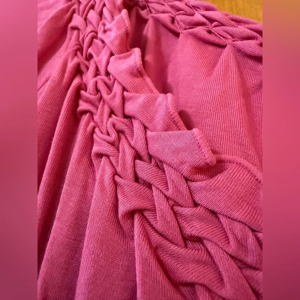 Talbots Pink Dress Basket Weave Neckline Tie Waist Stretch Colorful NWT Large - Image 10