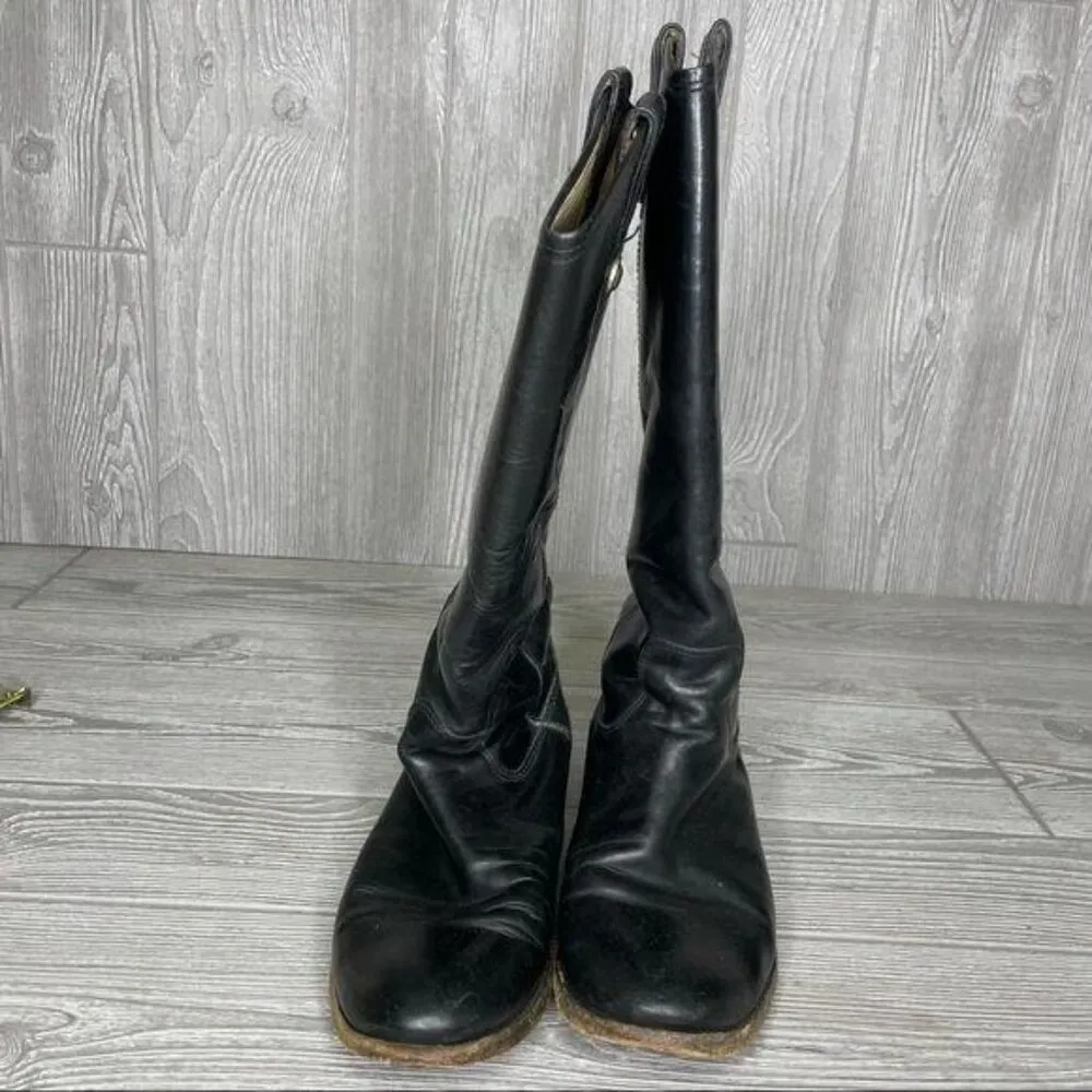 Frye melissa womens black riding leather calf high boots size 8.5 - Image 2