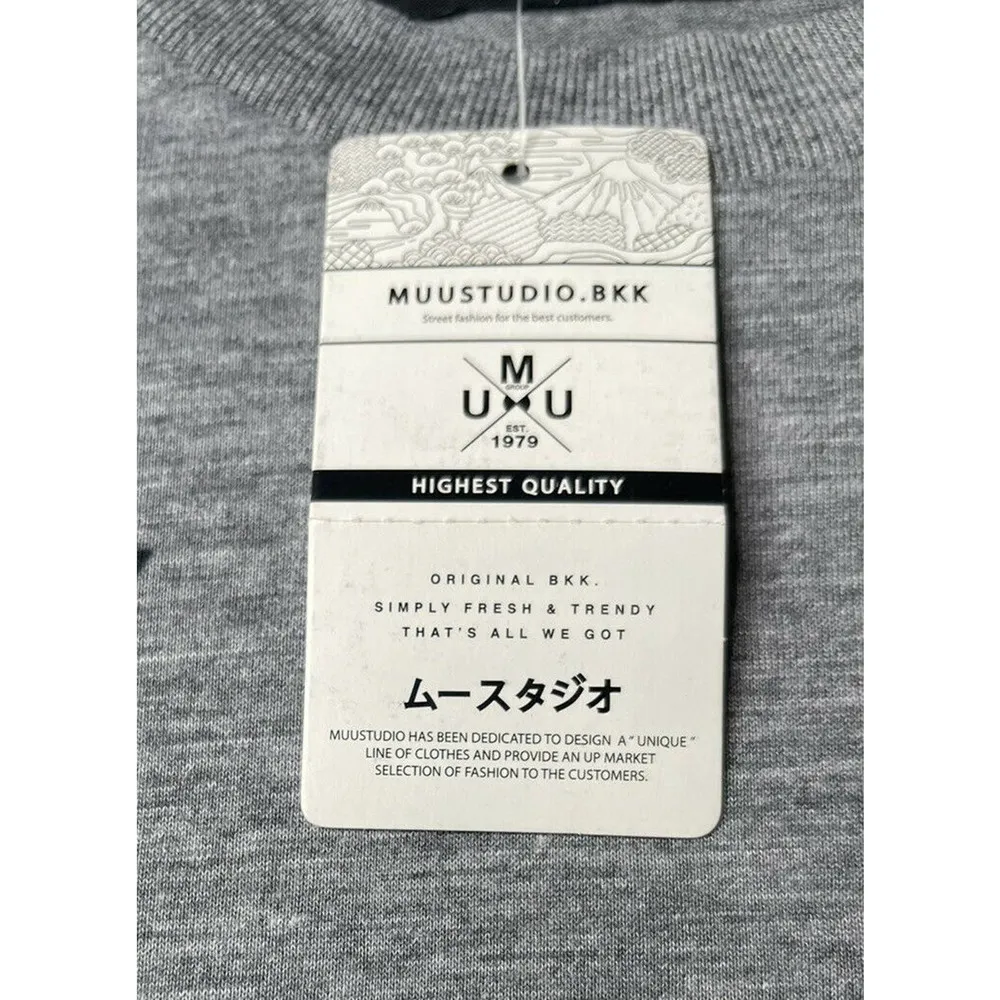 NEW Muustudio Muunique Bangkok Drawing Artist Gray Tourist Souvenir T - Image 5