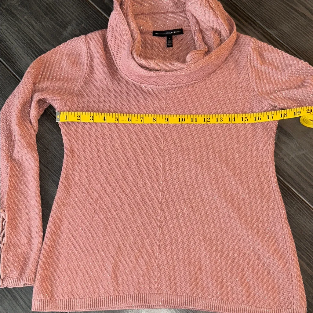 White House Black Market Pink Cowl Neck Sweater Size S EUC - Image 6