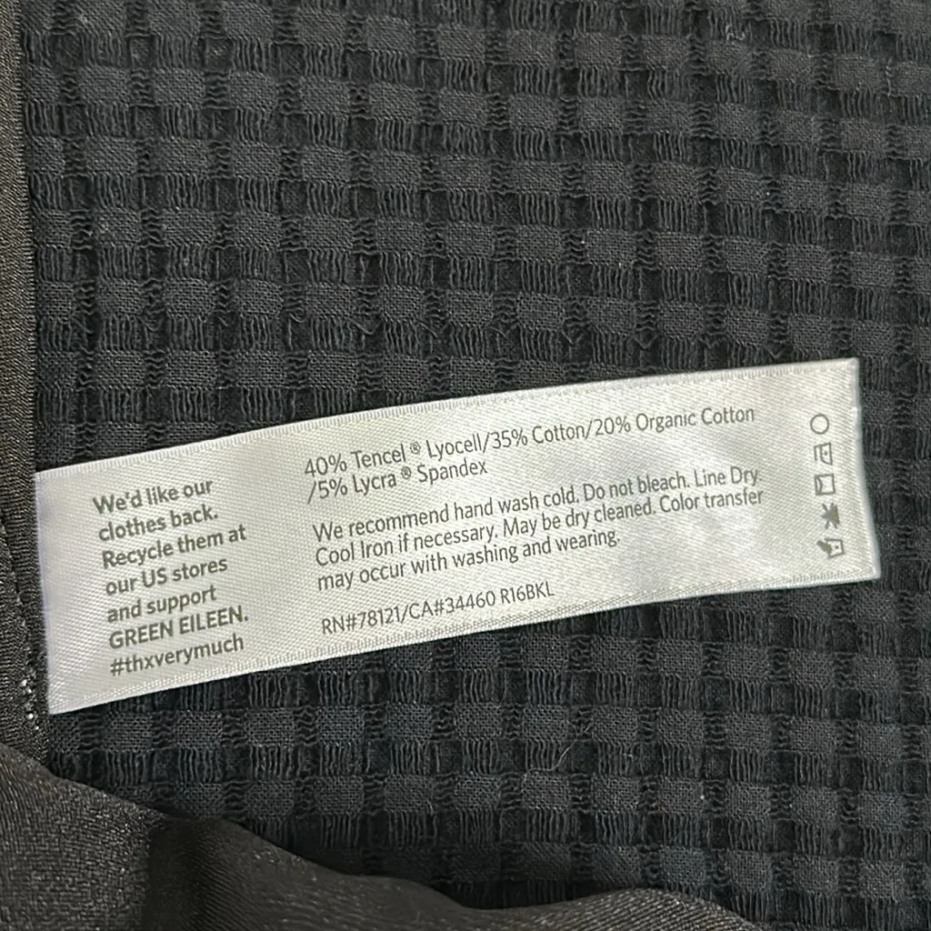 Eileen Fisher Stand Up Collar Waffle Knit‎ Long Dress Jacket Black Size Large - Image 15