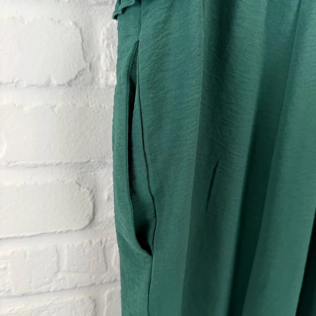 BTFBM Green Strappy Jumpsuit Smocked Waist Romper Ruffle Trim Playsuit XL - Image 5