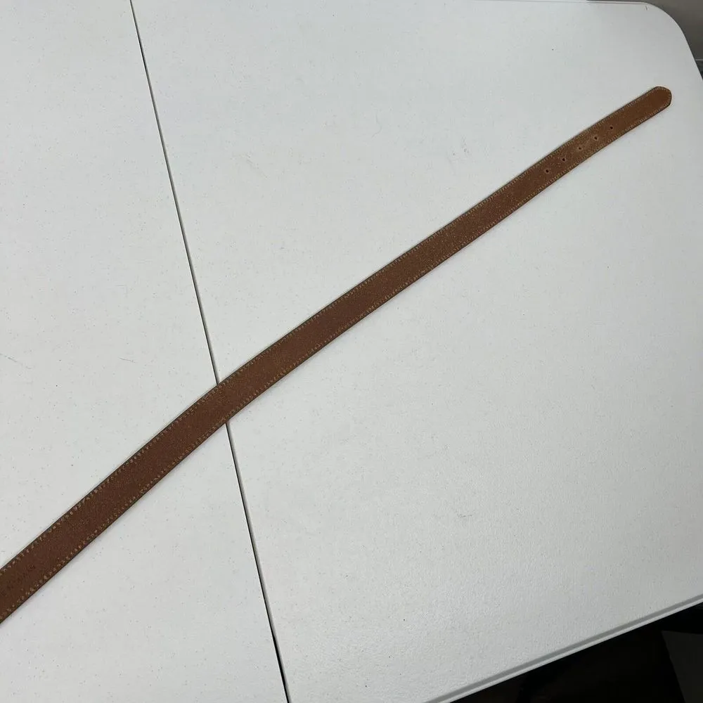 Brooks Brothers Vtg  Size M Belt Brown Leather Trouser Dress Stitched Adjustable - Image 10