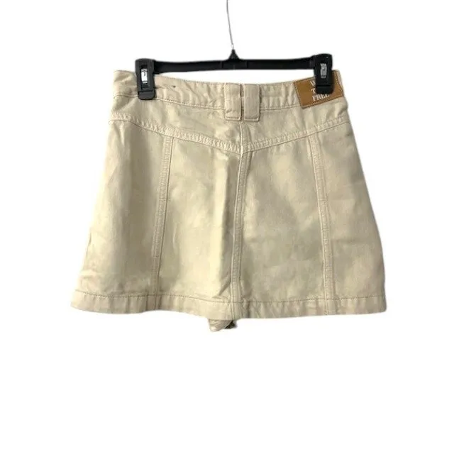Free People We The‎ Free Midnight Sun Khaki Button Front Mini Skort Size 27 - Image 7