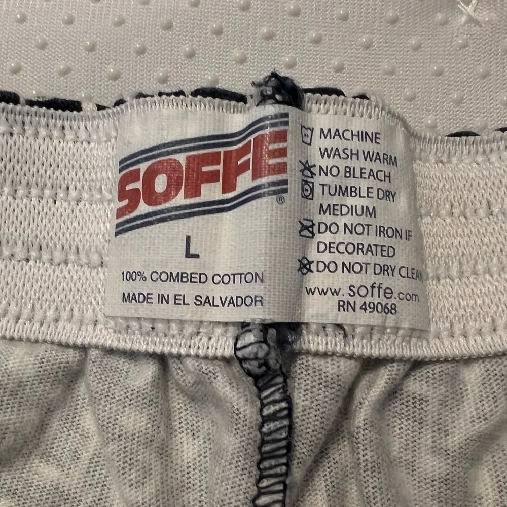 Soffe Music Note Print Combed Cotton Shorts Juniors Size Large Blue White - Image 3