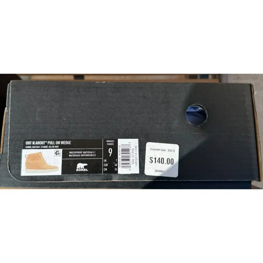 Sorel Size 9 Women's Out N About Pull on Wedge Canoe Sea Salt - Image 2