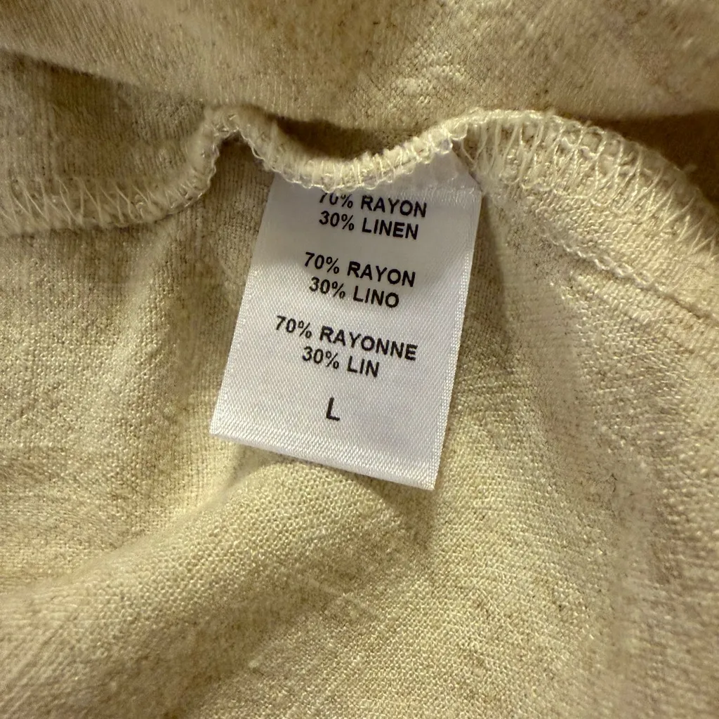 Rachel Pally Rayon/Linen Long Collared Open Front Sweater Jacket Cardigan Large - Image 5