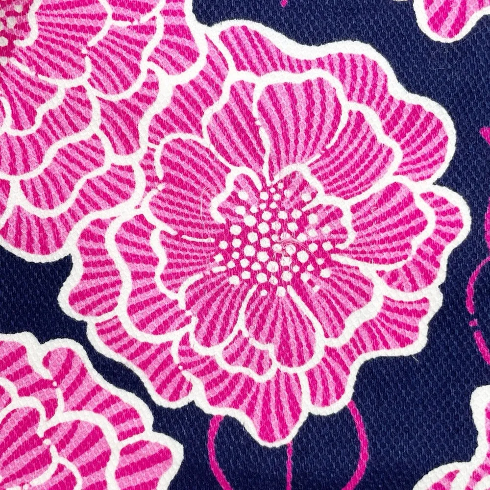 Lilly Pulitzer Palm Beach Fit Cropped Pants Navy Blue Pink Floral Women's Size 2 - Image 11