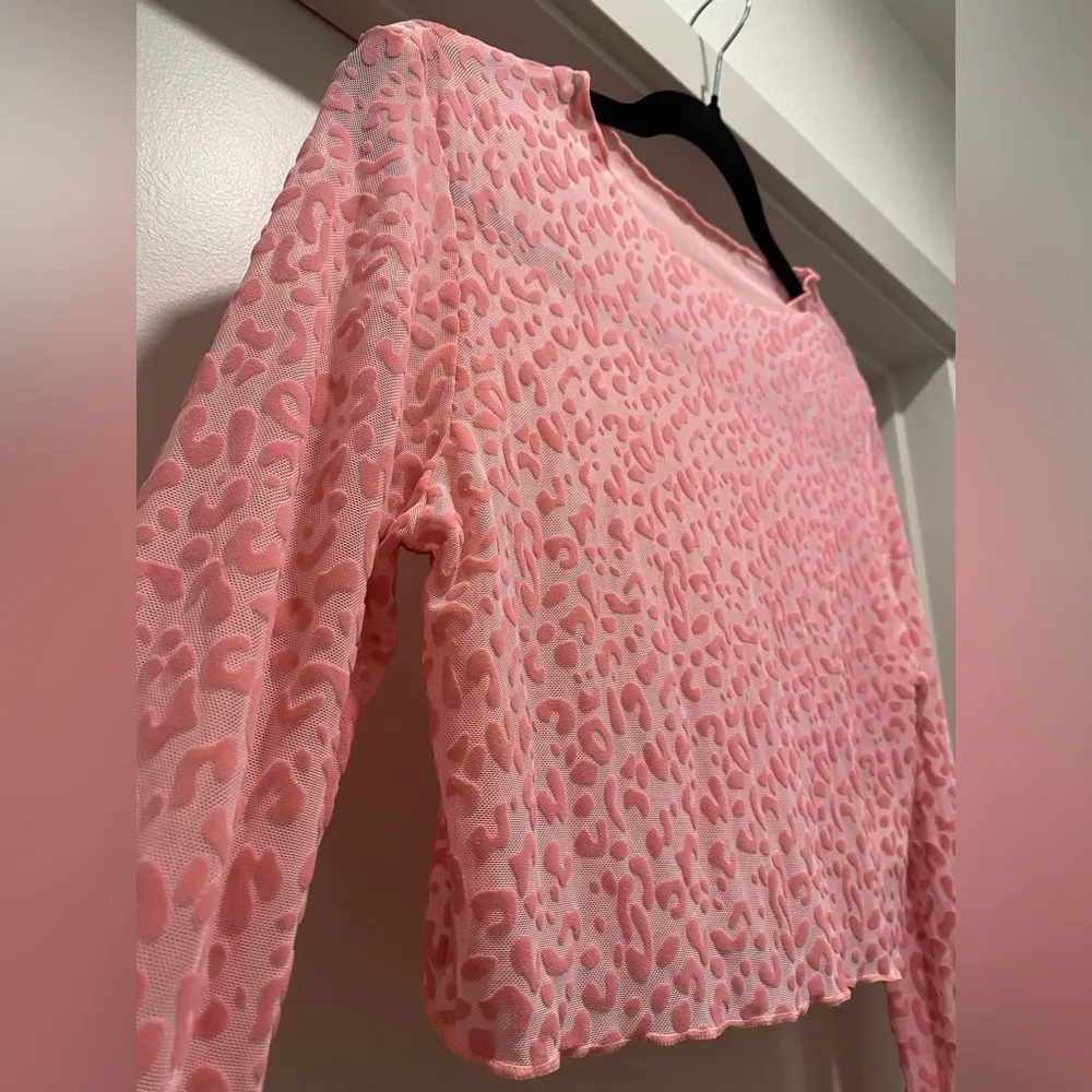 Leopard Print Sheer Mesh Y2K - Image 7