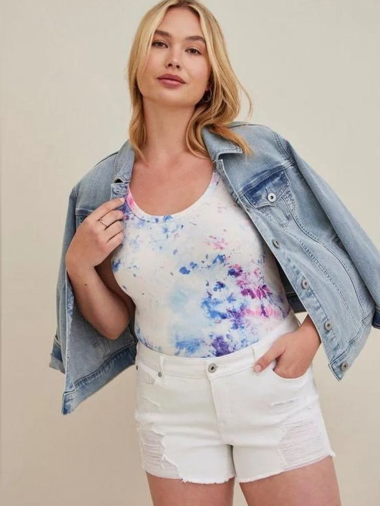 TORRID NWOT Foxy Scoop Neck tie dye Racerback tank, size 0/ 12W - Image 4