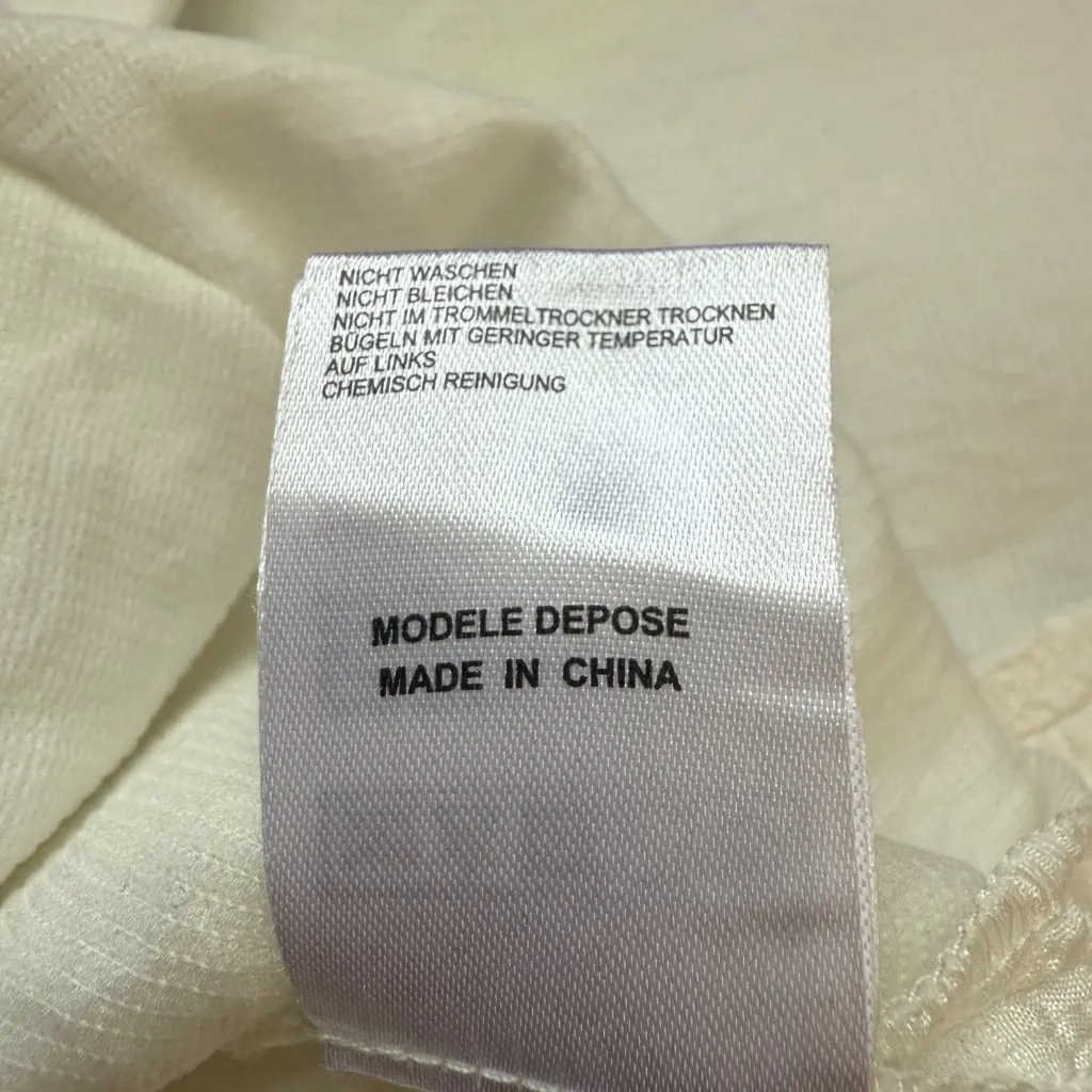 Maje Reese Mesh Paneled Matelasse Mini Dress Womens 1 Small White Black Cocktail - Image 13