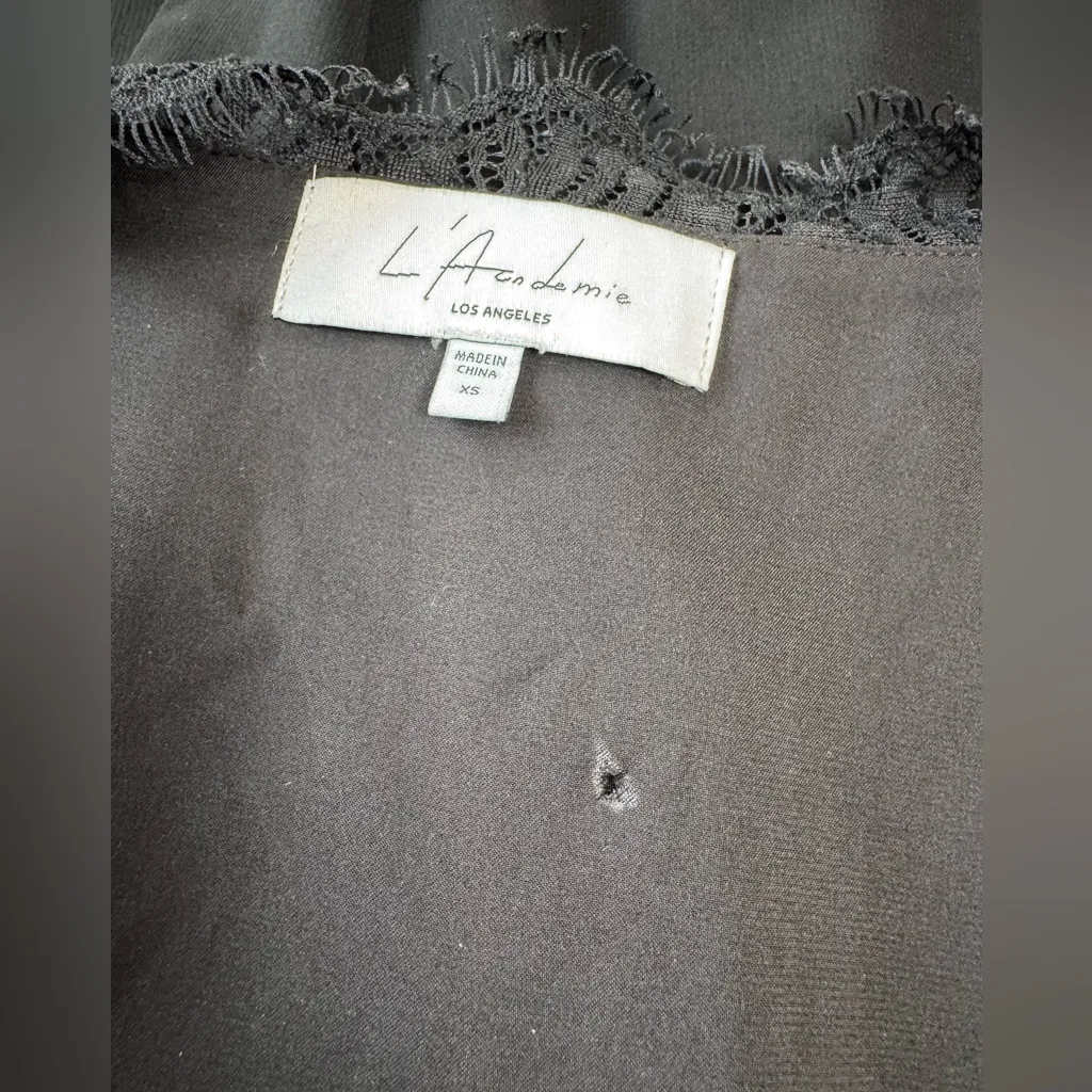 L’Academie Jade Wrap Lace Edge Mini Black Dress Revolve size XS $200 - Image 7