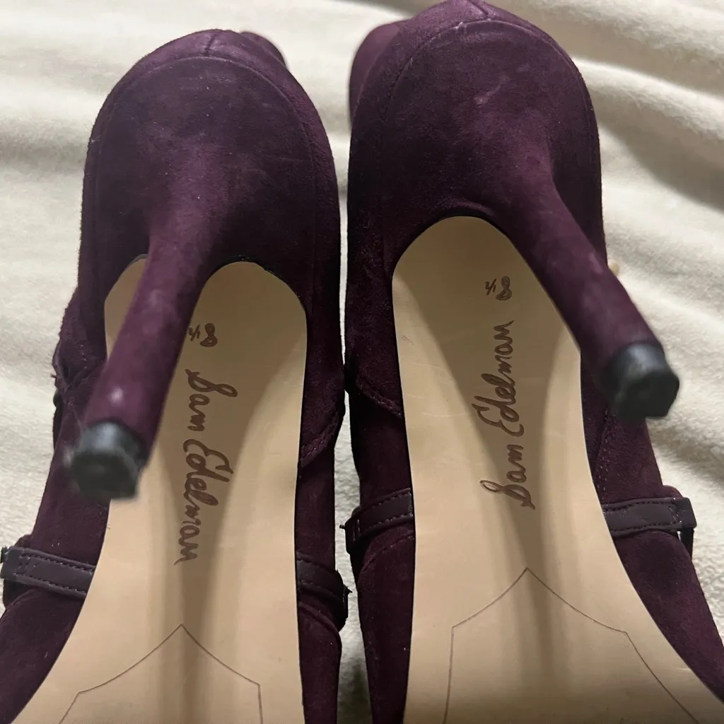 Sam Edelman Dark Burgundy Lace-Up Boots - Image 6