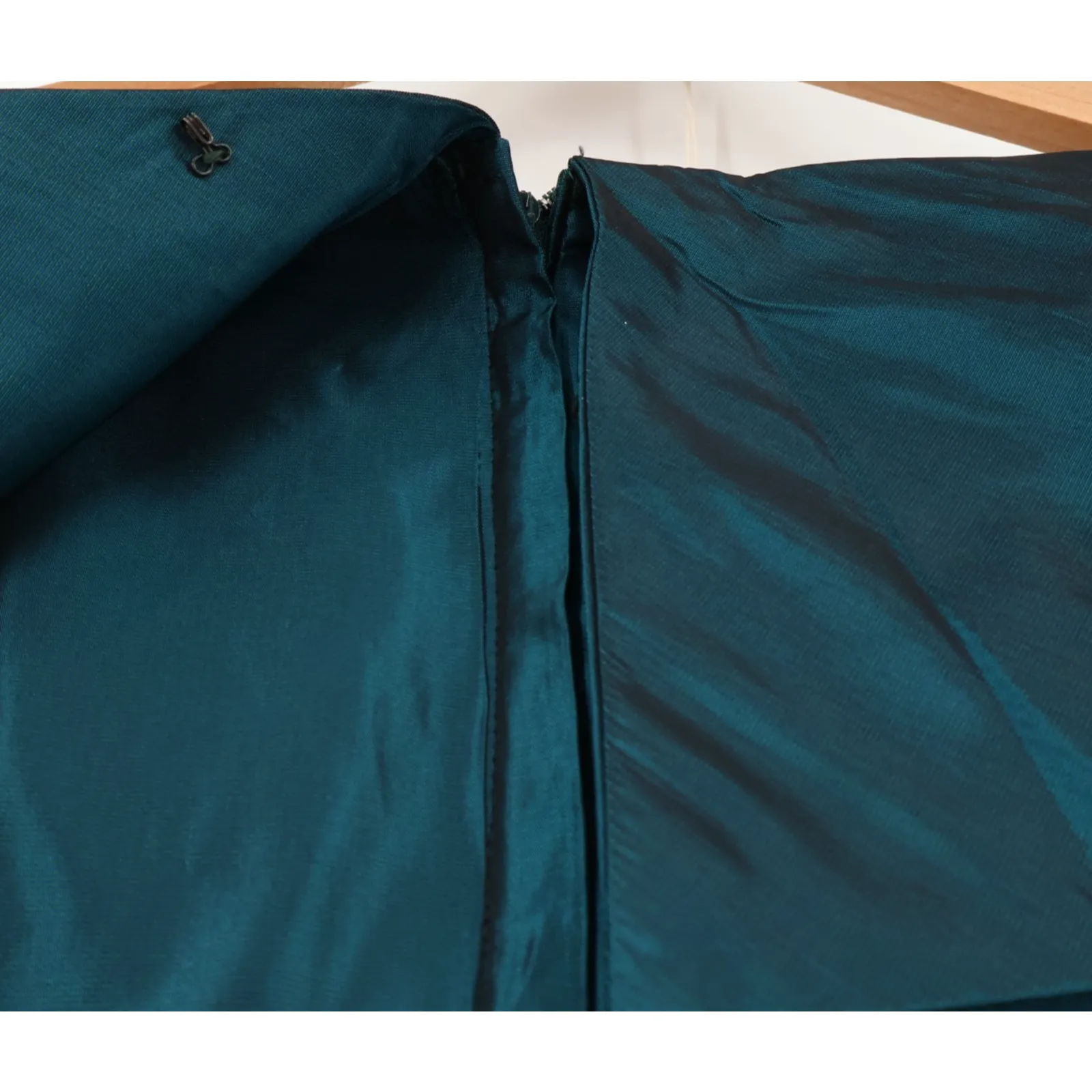 Vintage Teal Taffeta Gown Mother of Bride Old Hollywood Elegant Formal Size 9/10 - Image 11