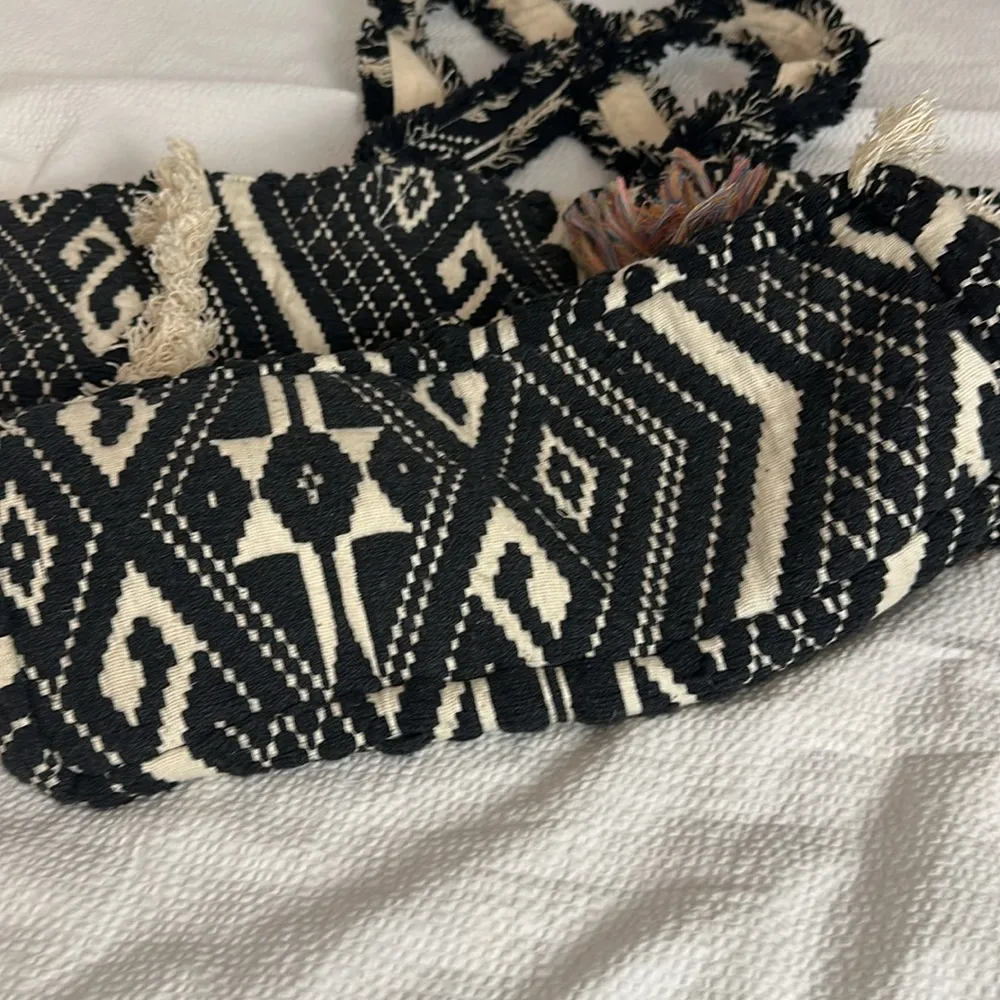 Altar'd state Large boho Black and Cream Patterned beach/Tote Bag - Image 4