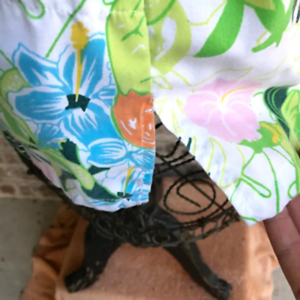 Parrot Themed Scrub Top Large Retro Rare Pattern Cinch Waist Tropical Gr… Orange - Image 7