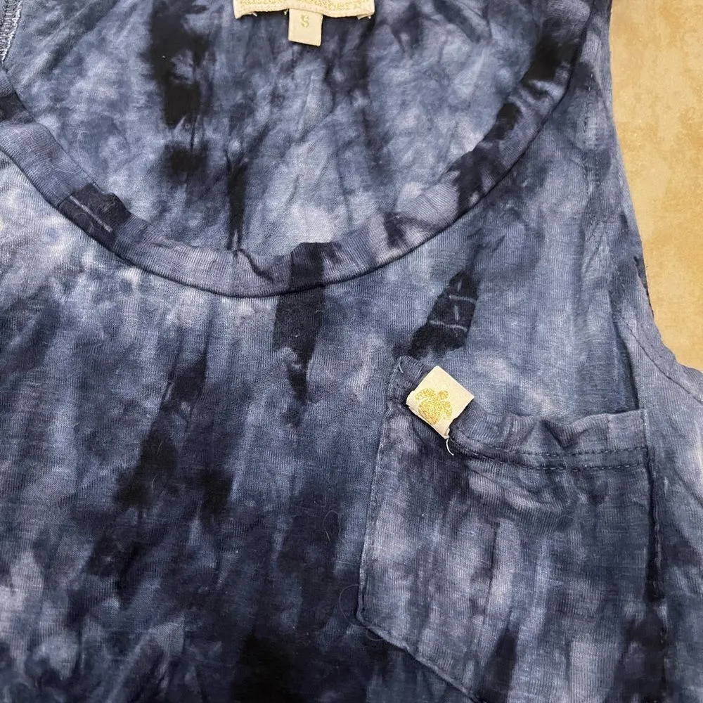 Simply Southern Blue Tie Dye Sleeveless Tank Top Front Tie Women’s Small - Image 3