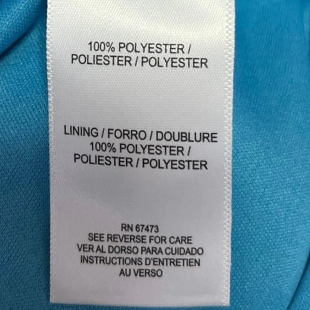 Taylor Blue Floral V Neck Sleeveless Ruffle Tiered A Line Mini Dress Size 4 - Image 9