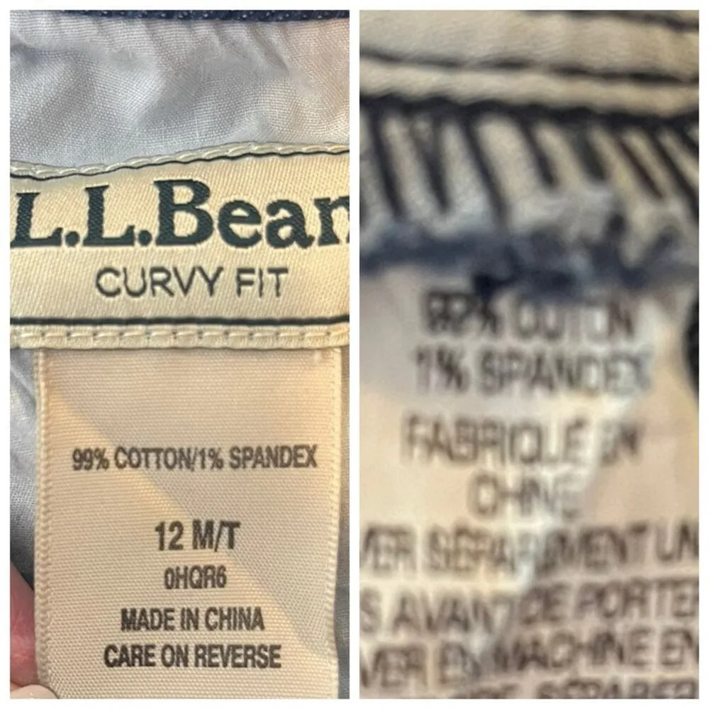 L.L. Bean Favorite Jeans Curvy Fit Bootcut 9” Mid Rise Dark Wash Women’s Size 12 - Image 6