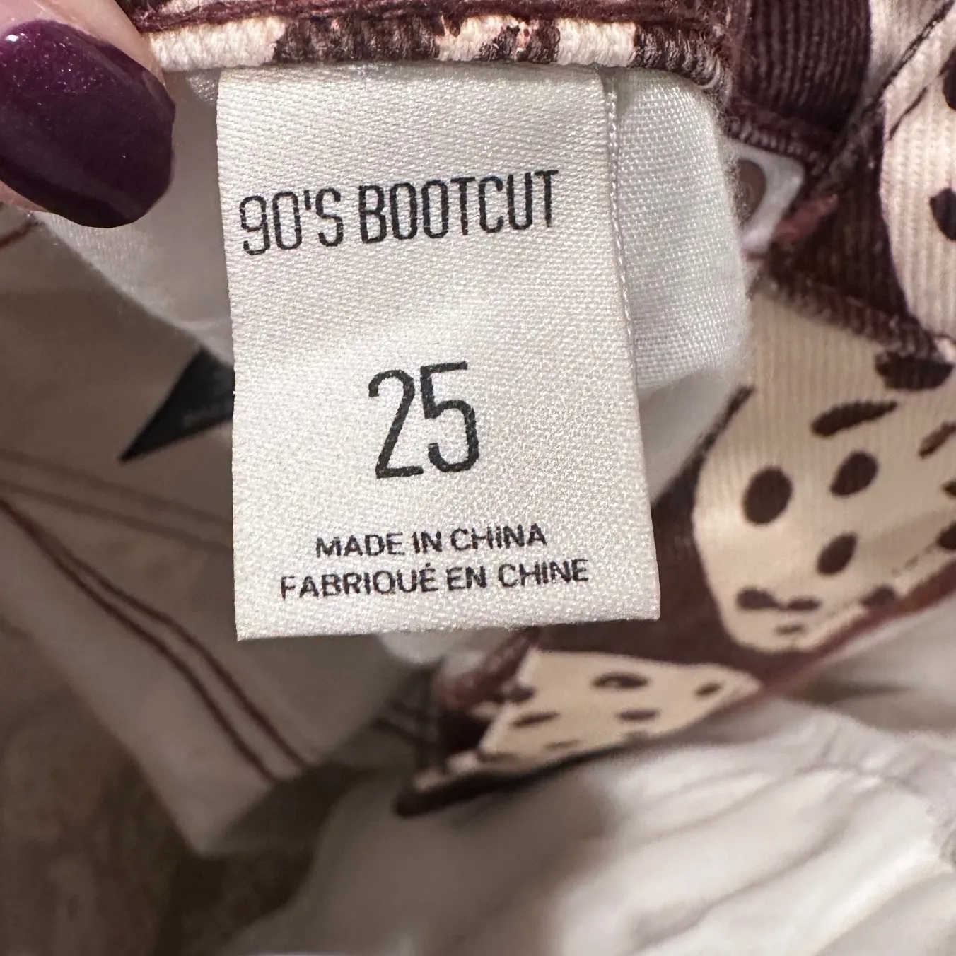 Urban Outfitters BDG 90s Bootcut Brown Cream Strawberry Pants Size 25 NWT Cotton - Image 5