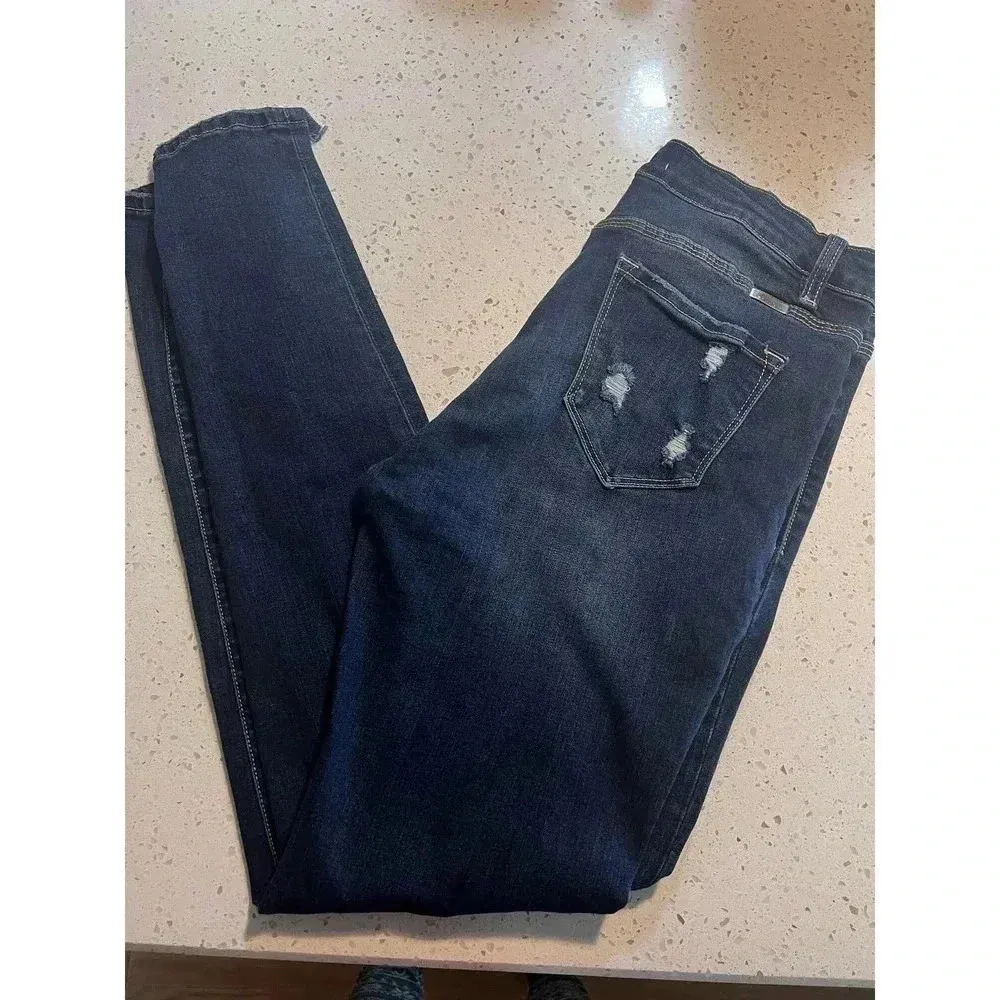Kancan women’s jeans estillo skinny stretch button fly Blue Size 30 - Image 6