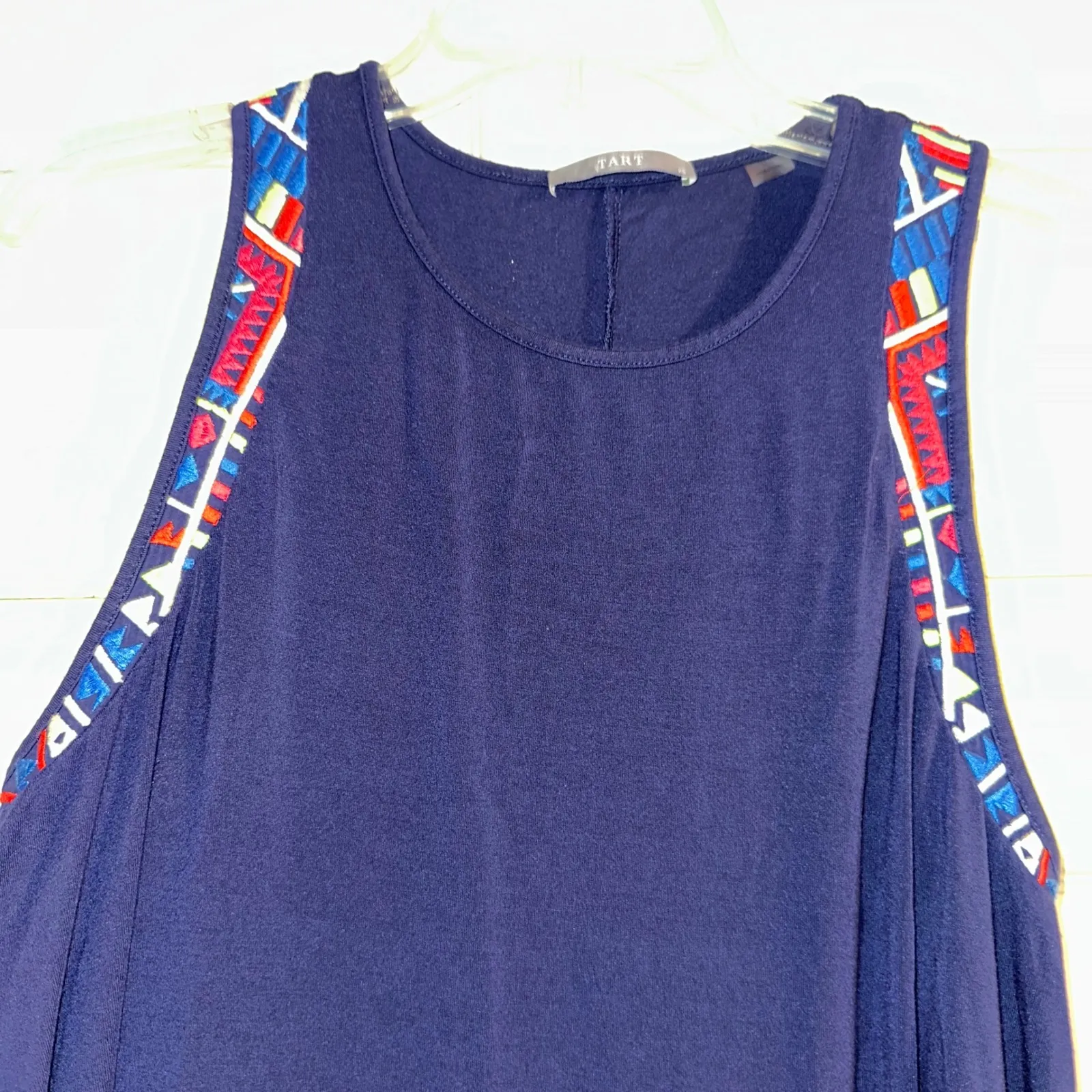 Tart Tank Dress‎ Sleeveless Casual Summer Dress Colorful Trim XS - Image 2