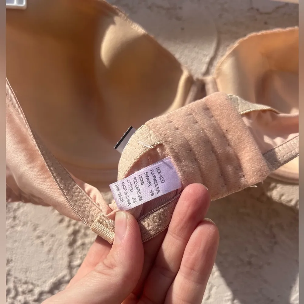 42D peach nude lace strapless bra Orange Size undefined - Image 2