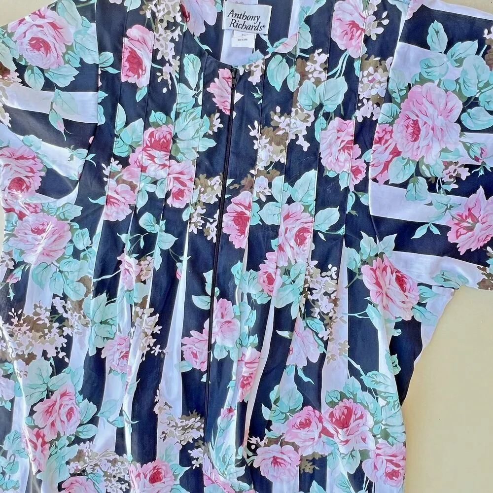 VINTAGE 1980s Anthony Richard PARTY womens DRESS MCM RETRO MOD ABSTRACT Size L Purple Size L - Image 9