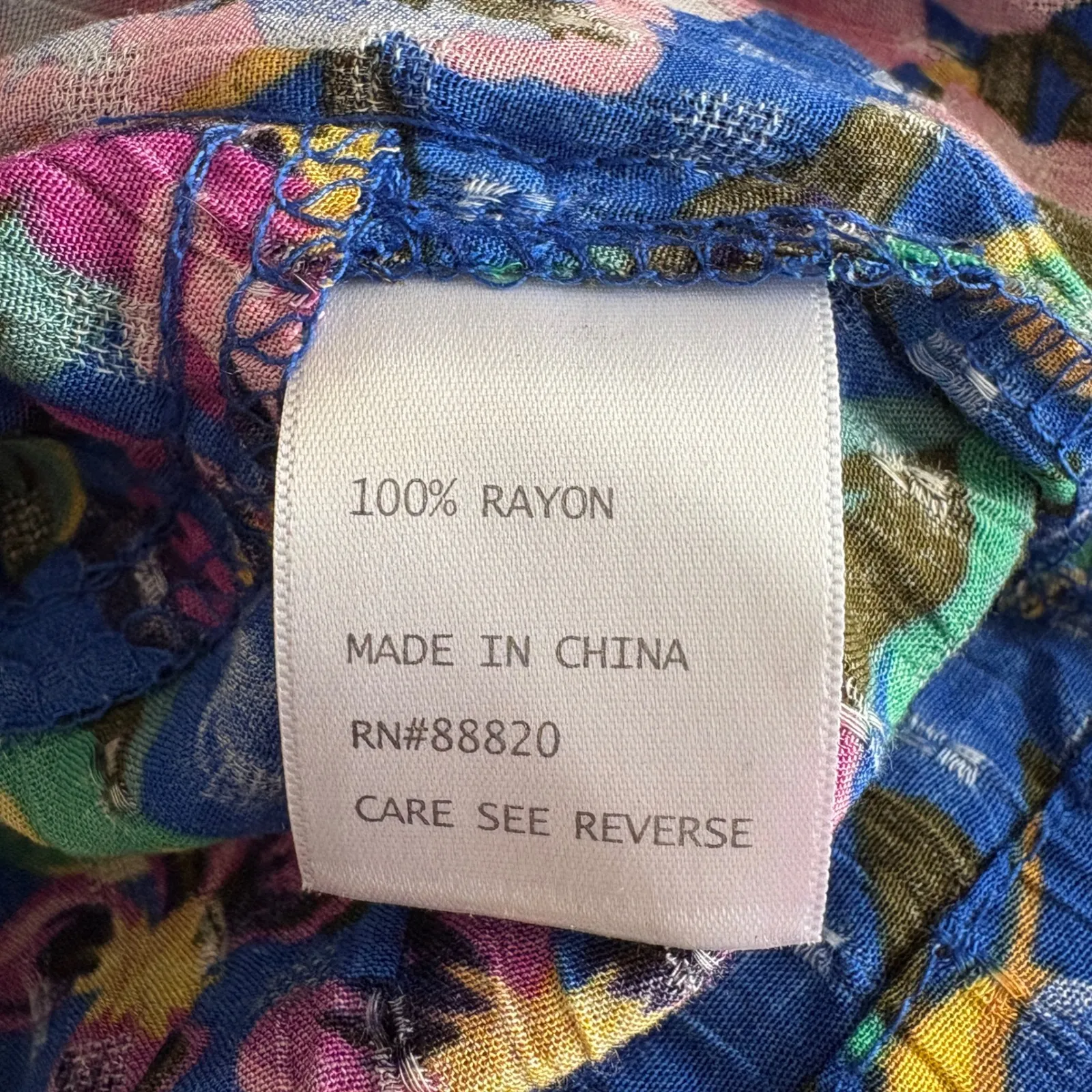 Rachel Roy Floral Palm Print Romper Blue Sleeveless‎ Tie Waist Summer Size Small - Image 6