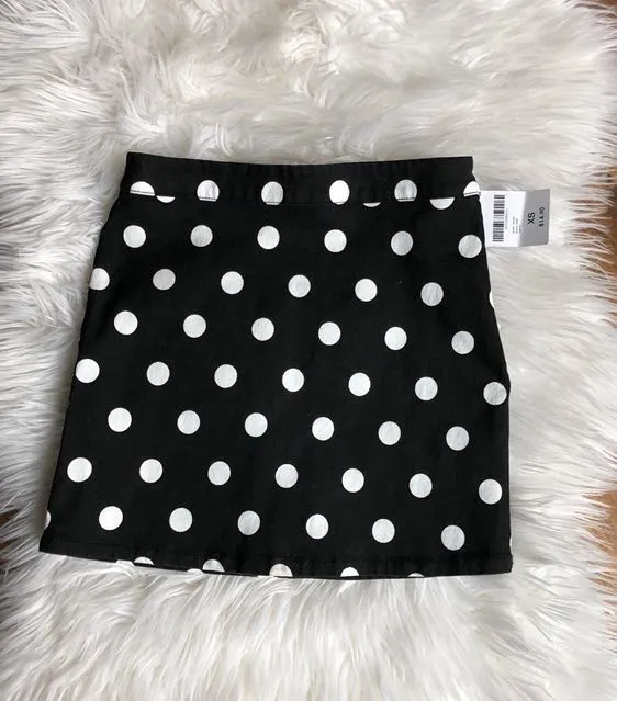 Denim Polka Dot Skirt - Image 3