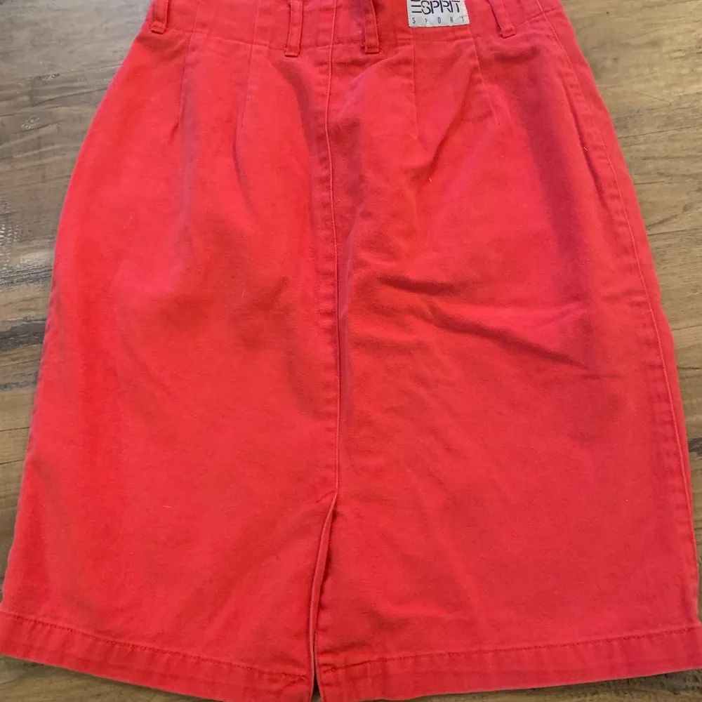Vintage Esprit Sport Red Pleated Denim Skirt Size 25” 2 - Image 3