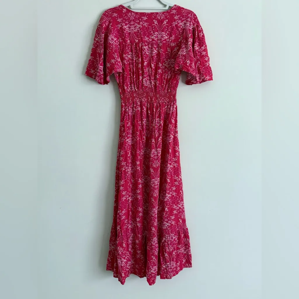 Abel The Label Anthropologie Red Boho CottageCore Flowy Dress Size XS - Image 5