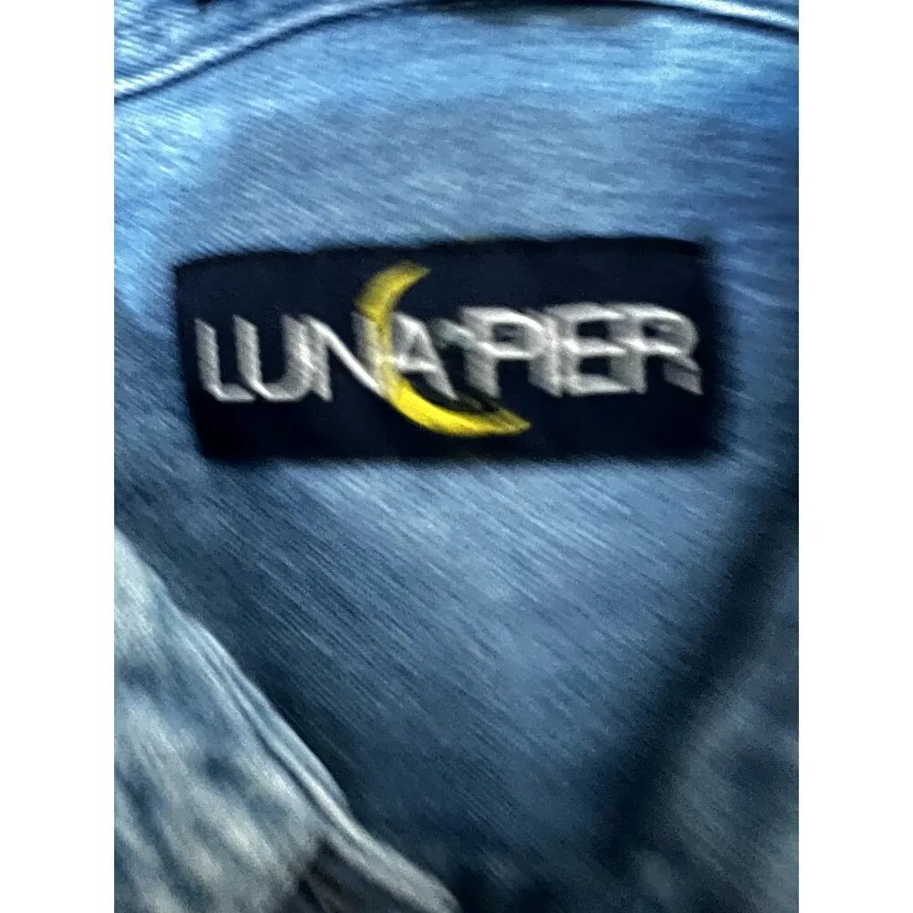 Vintage Luna Pier women's size large denim shirt with shoes button - Image 8