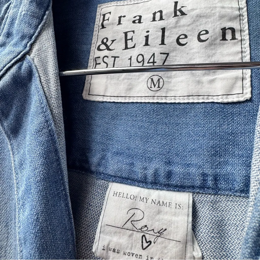 Frank & Eileen Rory Maxi Long Shirtdress Dress Famous Denim Blue Medium - Image 11