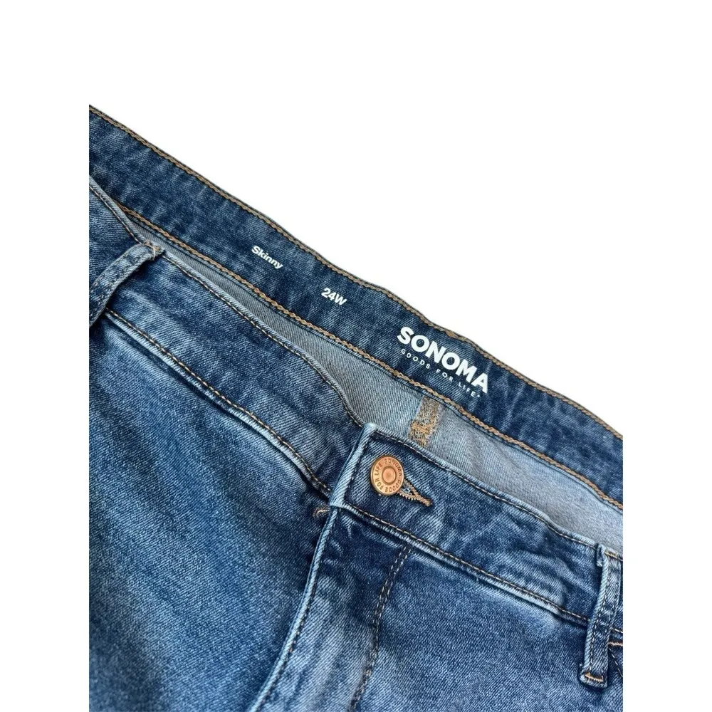 NWOT Sonoma Mid Rise Skinny Blue Jeans Size 24 - Image 4