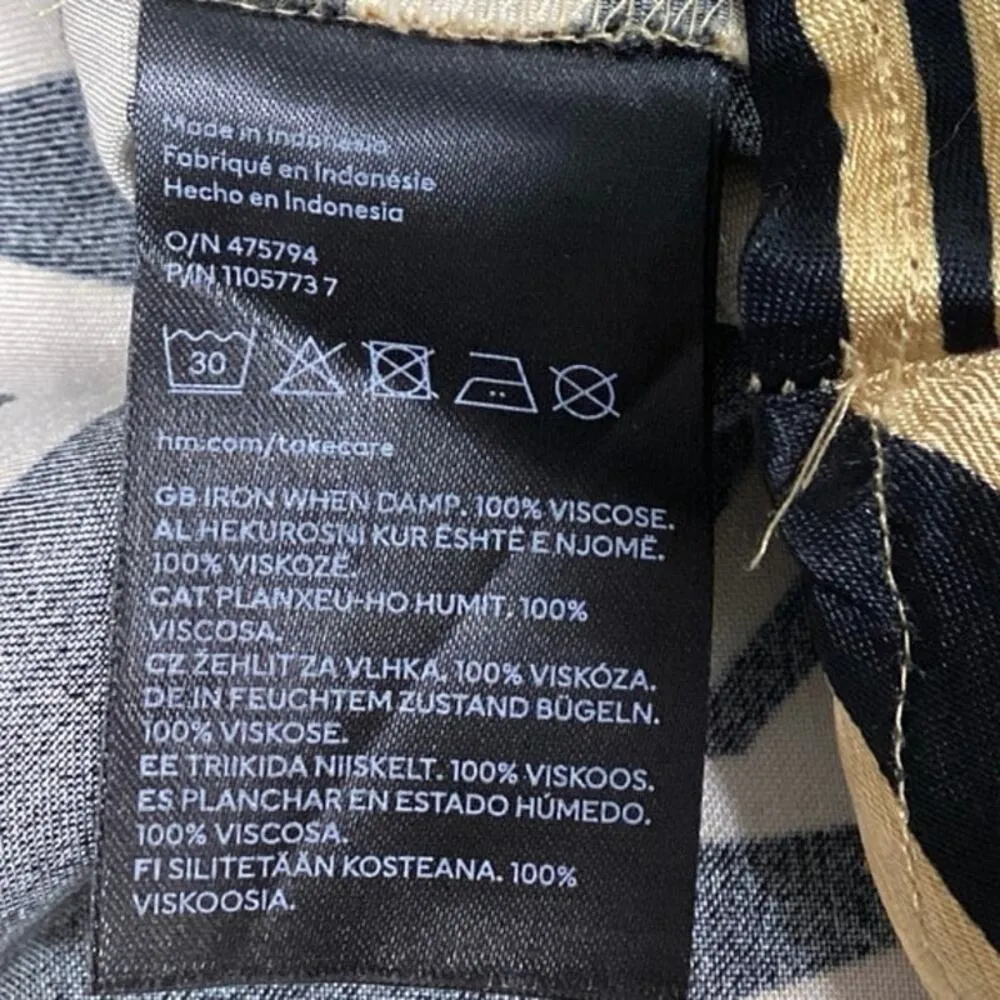 H&M Gold Metallic Zebra Animal Print Silk Satin Straight Pencil Slip Skirt Sz S - Image 8