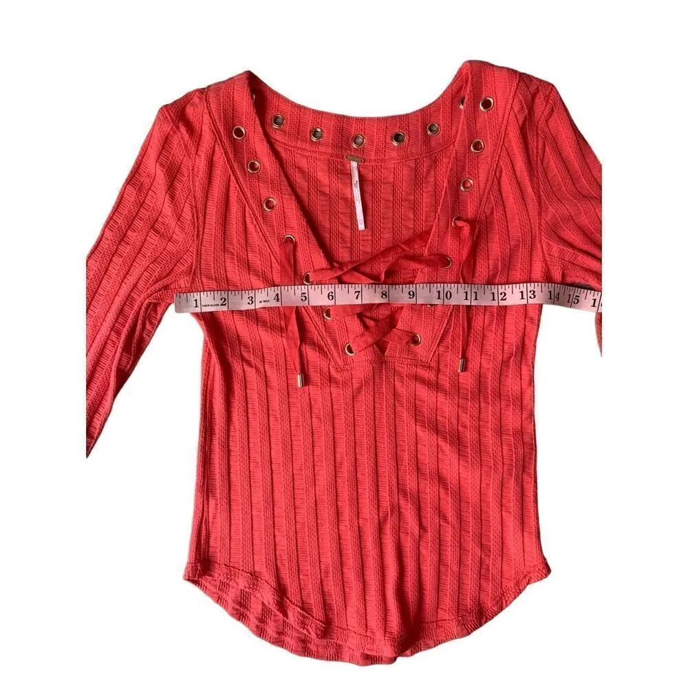 Free People Ice Cold Ribbed Top In Rose Crimson - Image 10