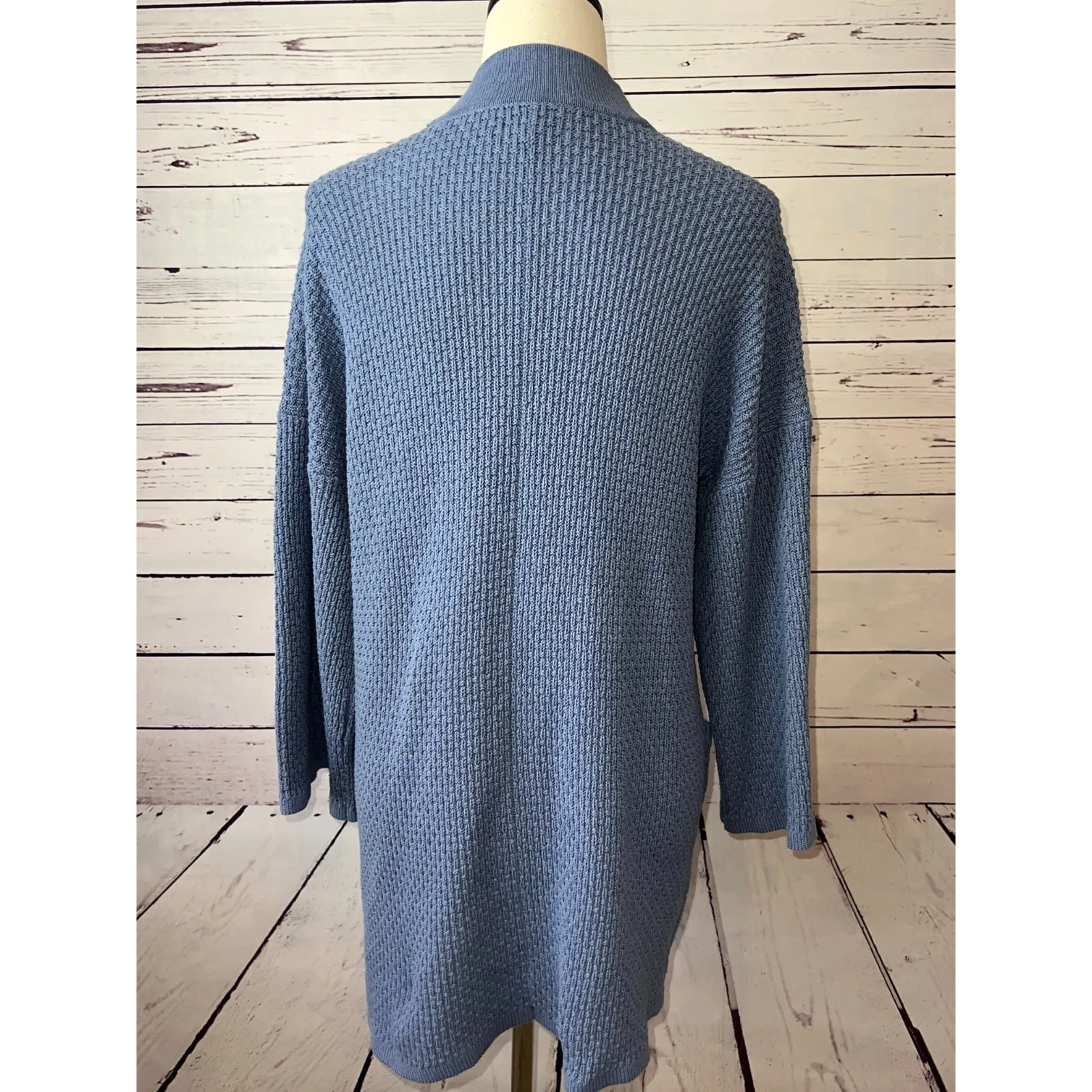 Horny Toad Co Cardigan Sweater size Small Cambridge Open front lagenlook Blue Blue - Image 3