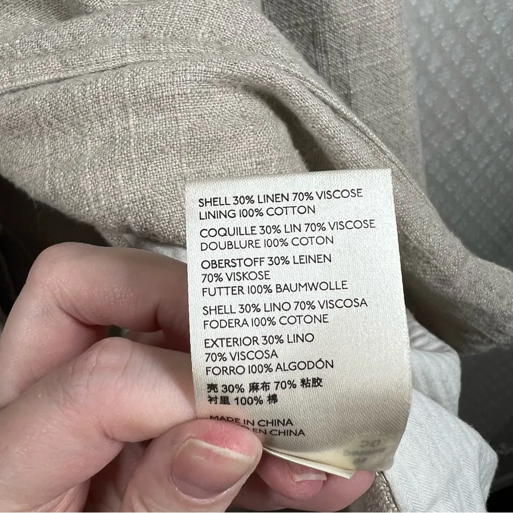 Free‎ People We The Free Cream Beckett Linen Blend Blazer Jacket - Image 3