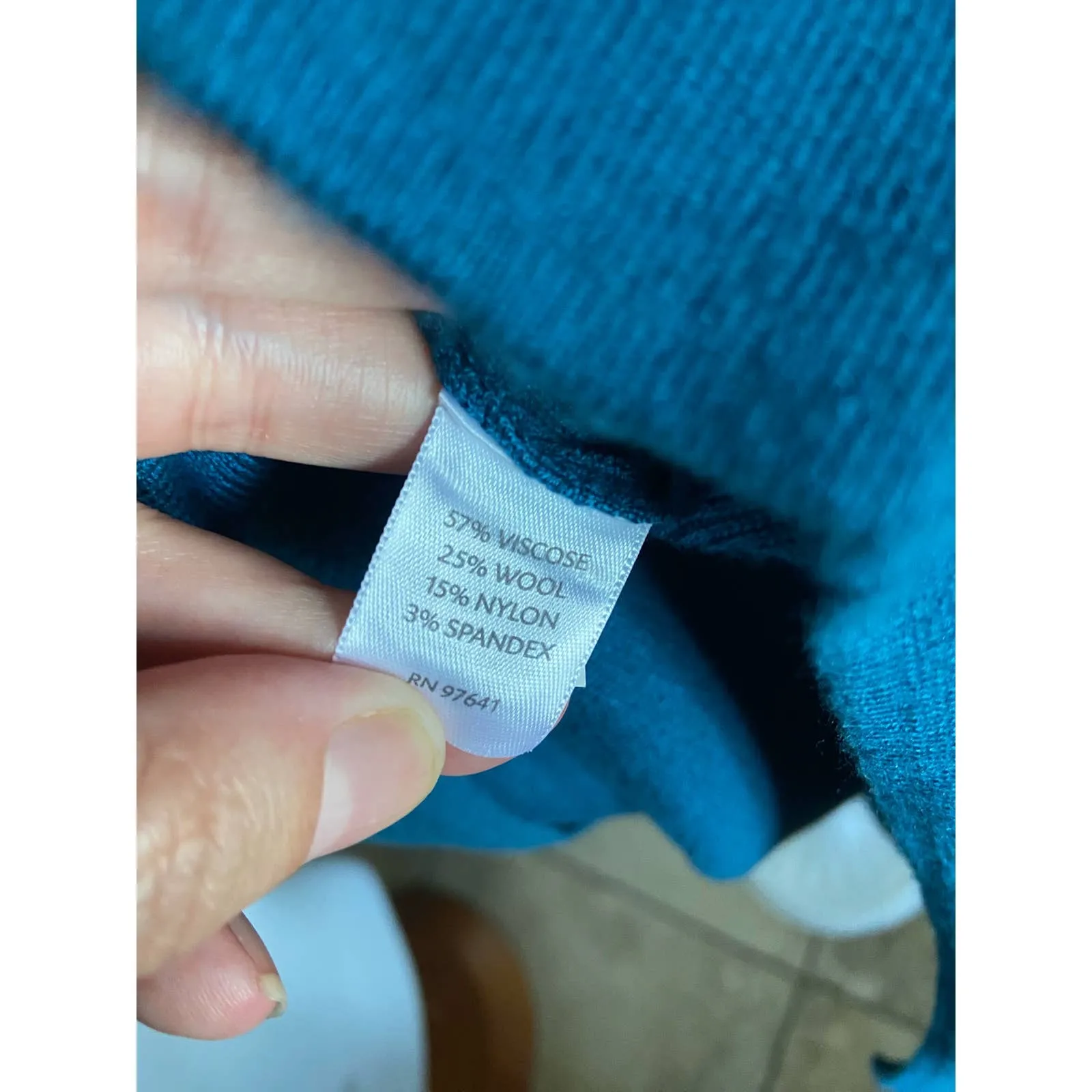 J. Jill Womens Dress Size Small Persian Blue Teal Sweater Viscose Wool Blend NEW - Image 5