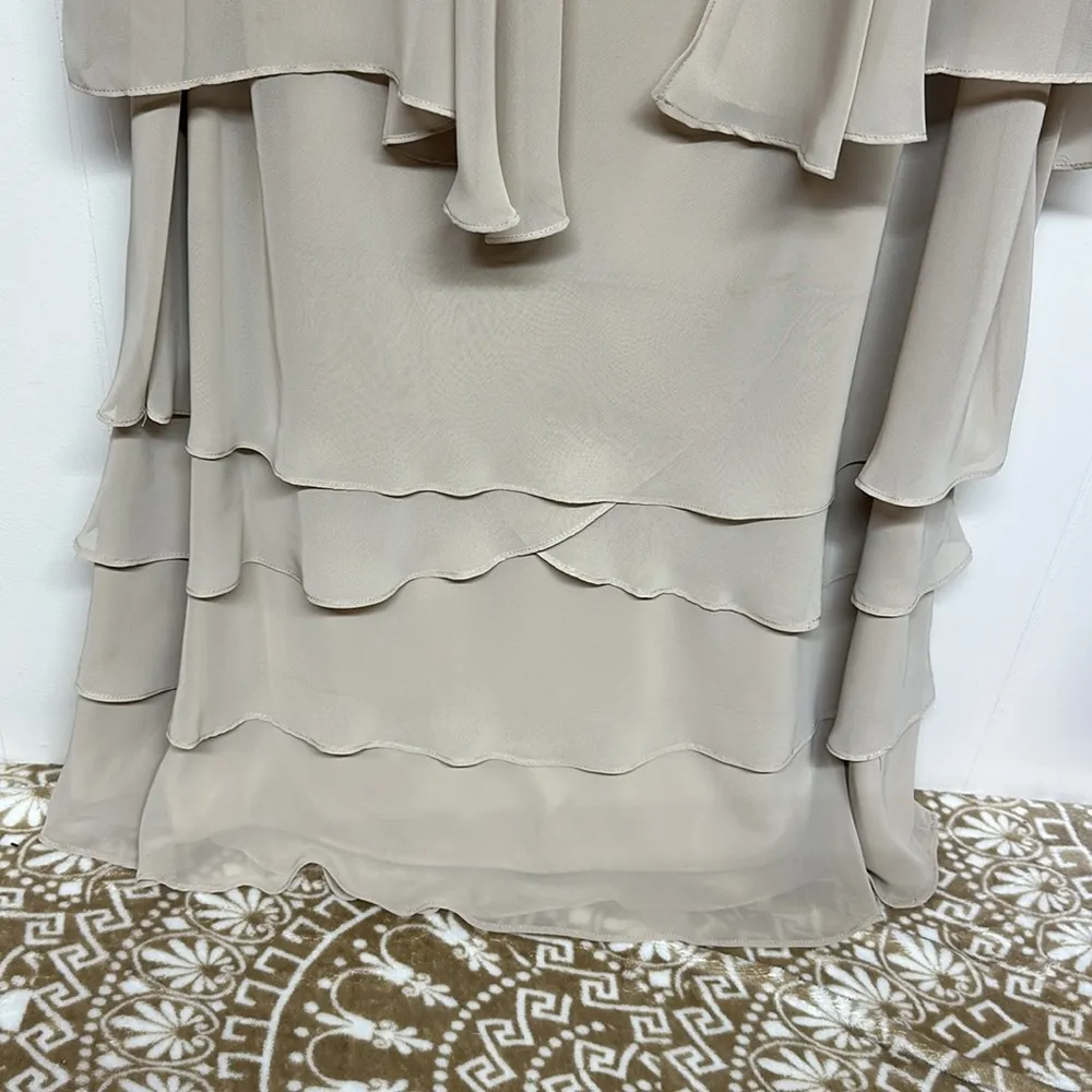 S.L. Fashions from Nordstrom Embellished Tiered Dress with Jacket sz14w Size 14W - Image 3