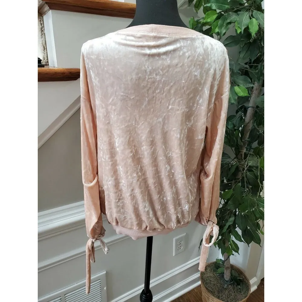 Gypsies & Moondust Women's Pink Long Sleeve Pullover Crew Neck Blouse Size Small - Image 8