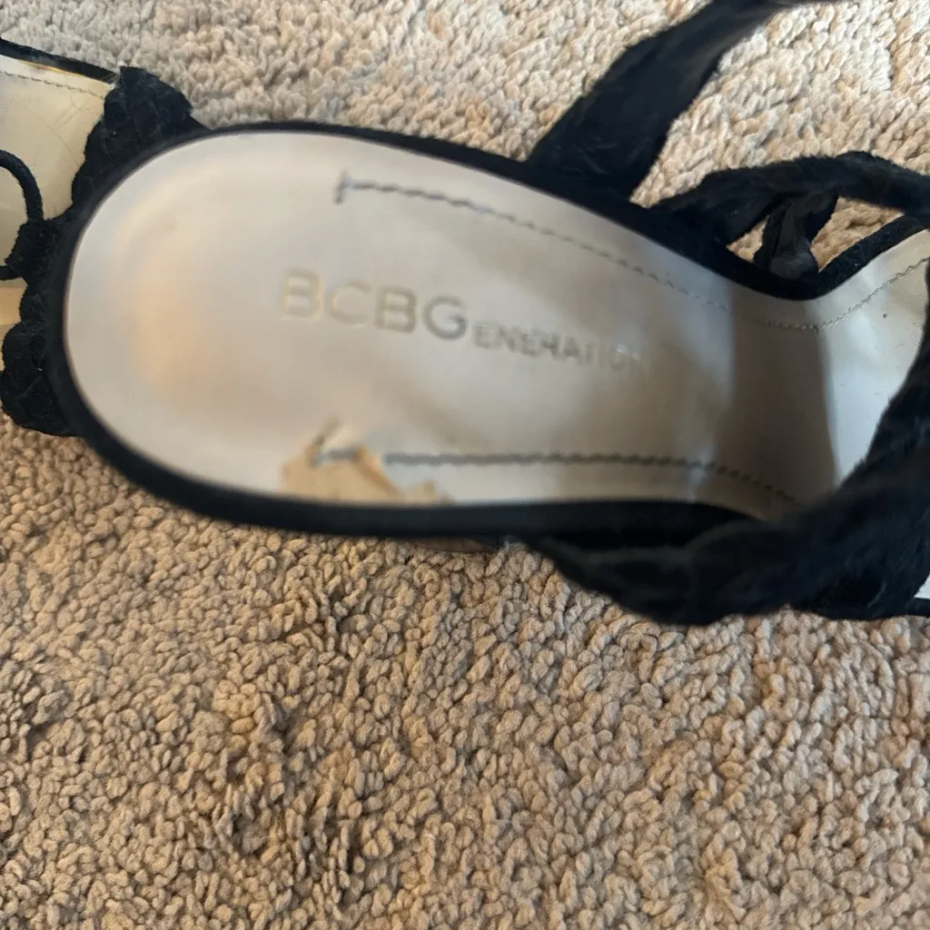 BCBGeneration  Black Lace-Up Heels - Image 3