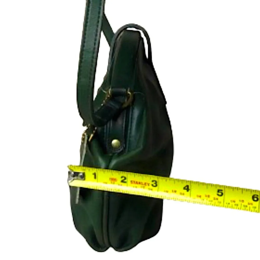 Vintage COACH Laurel Dark Green Glove Tanned Hinged Clam Shell Crossbody Bag COA - Image 12