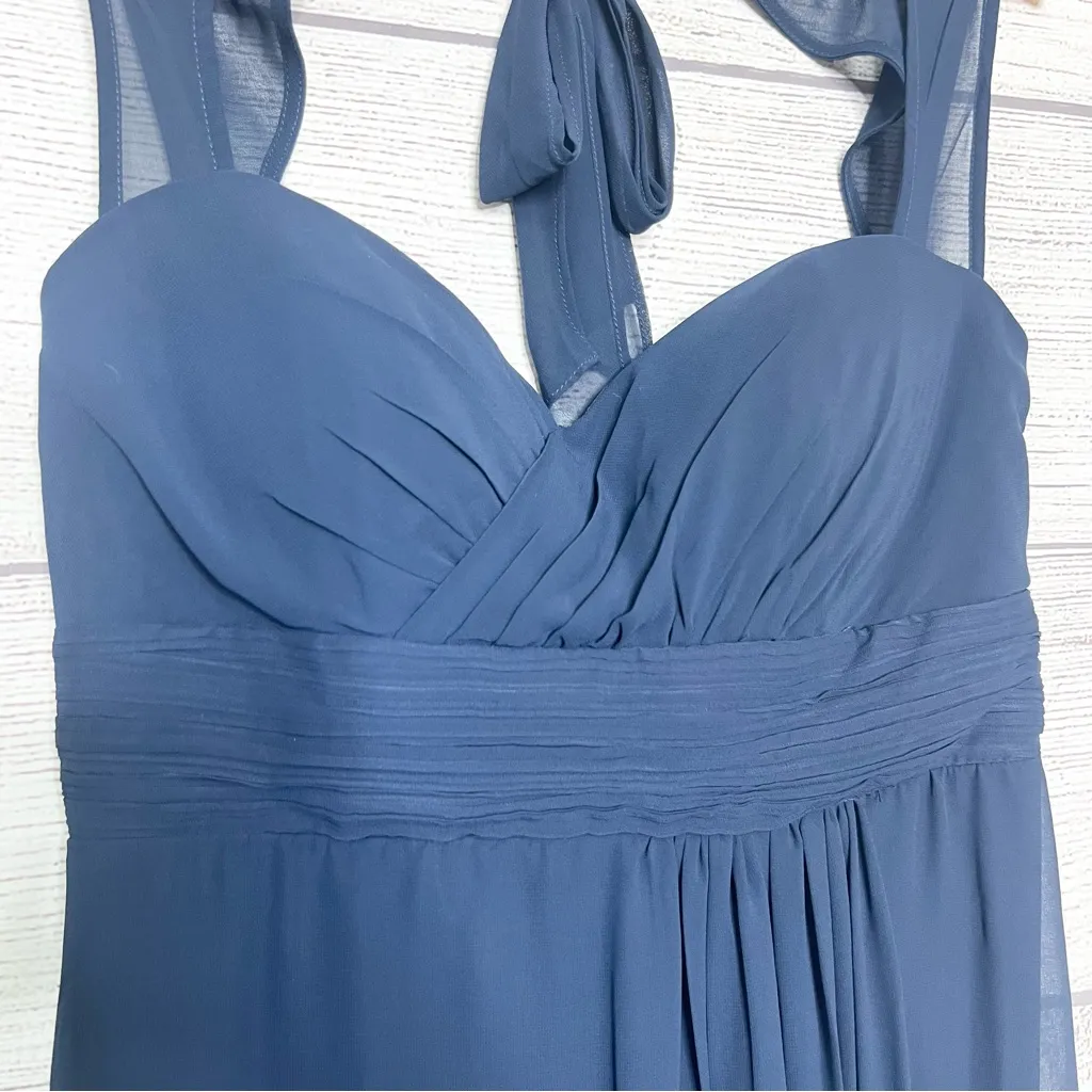 NWT Samantha Paige Navy Blue Chiffon Sweetheart Neck Formal Evening Gown Size 12 - Image 3