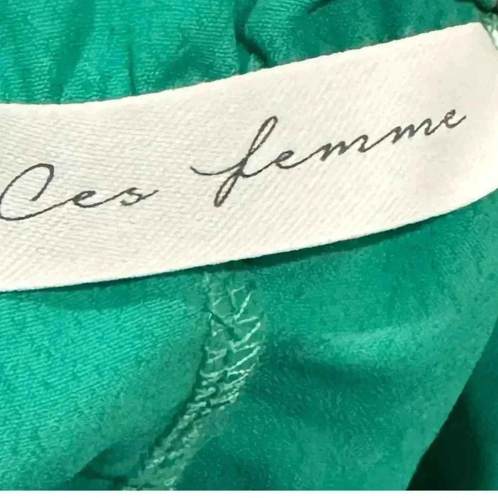 CES FEMME Boutique Dress Sleeveless Chiffon Short Casual Summer Ruffle Medium Green - Image 8