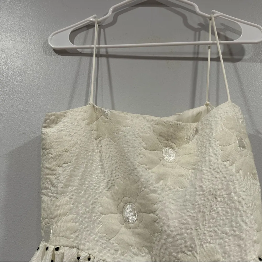 Stine Goya Anny A-Line Full Skirt Midi Dress in Mini Daisy Cream Medium M - Image 4