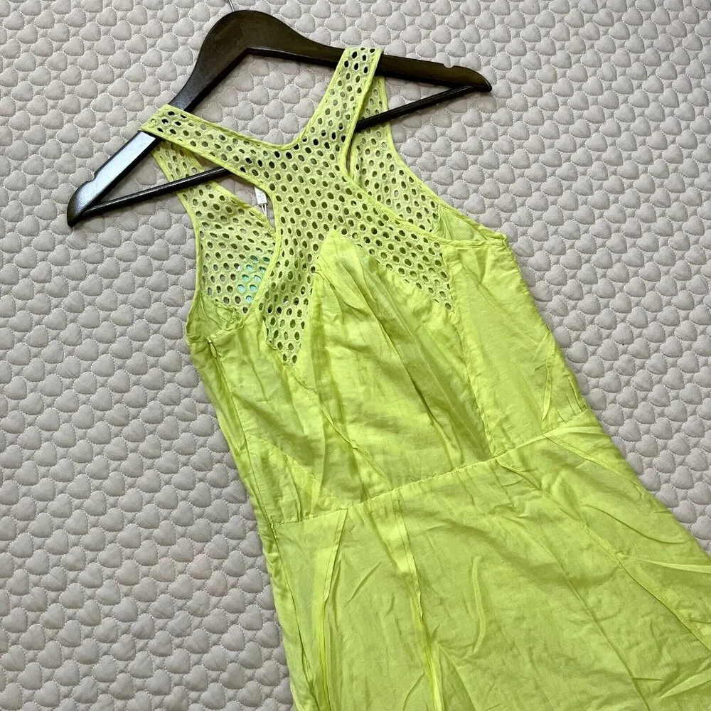 NWT SUBOO Silk Blend Maxi Dress Yellow Green Size XS Sleeveless - Image 8