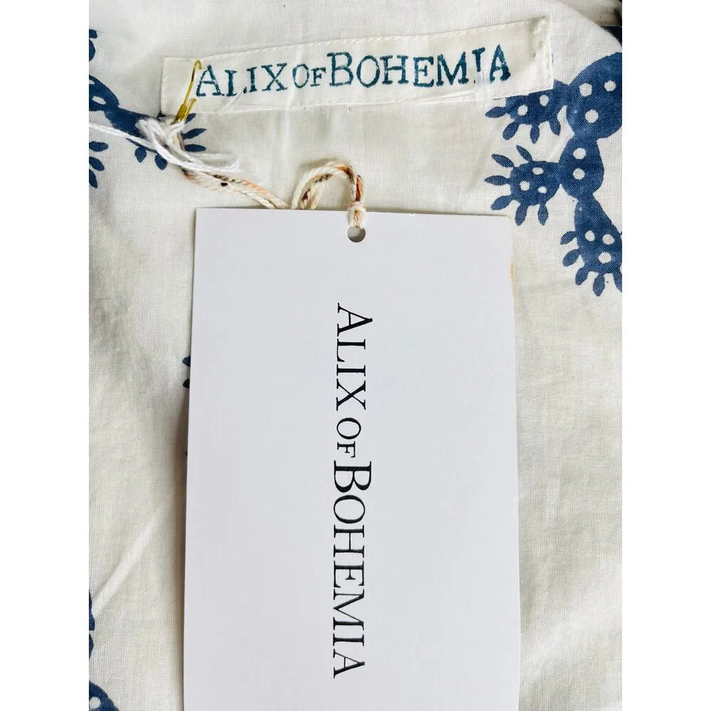 Alix of Bohemia Kefa Plaid Jacket size M NWT Cotton Cropped White/Navy/Red White Size M - Image 4