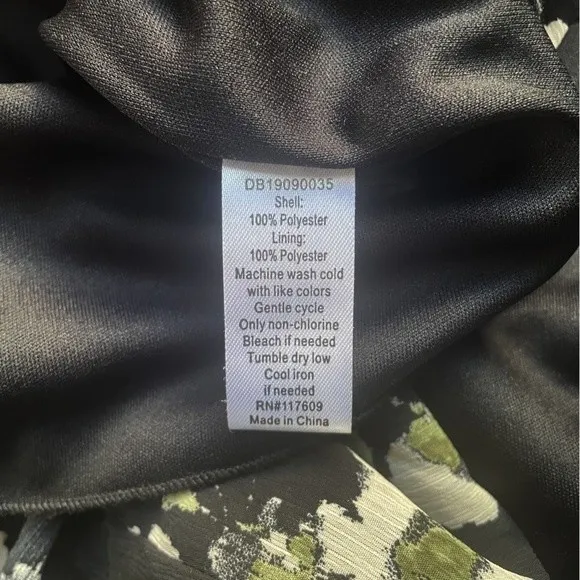 NWT DownEast Dress Black & Ivory Floral Surplice Midi Modest Dress Size Large - Image 12